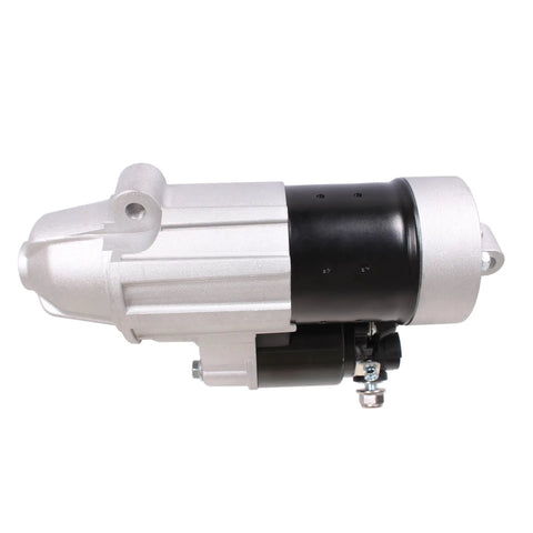Outboard Starter Motor for Yamaha 115HP To 300HP Boats, showing side view with black and silver finish.