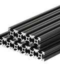 Beefy 2020 T Slot Aluminum Extrusion 100mm Black European Standard Anodized Linear Rail Kit for 3D Printers and Laser Engraving Machines 10 Pcs Pack Ready To Install, stacked cut ends