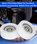 4Pcs 608ZZ Nylon Roller Bearings 8x32x12mm Idler Pulley Guide Heavy Duty White Plastic Ball Bearing Assembly close-up view.