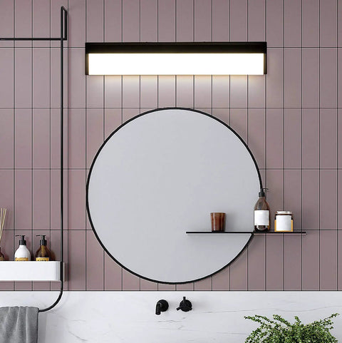 LED Bathroom Vanity Light Fixture Over Mirror 24.4 Inch Modern Rectangle Black Matte Metal Lighting Bar 4000K Daylight Wall Sconce Ideal For Powder Room And Guest Bath Damp Rated Easy Install Energy Efficient