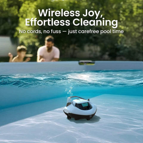 Seagull SE Cordless Robotic Pool Cleaner For Above Ground Pools With LED Indicator 100 Minute Runtime Self Parking