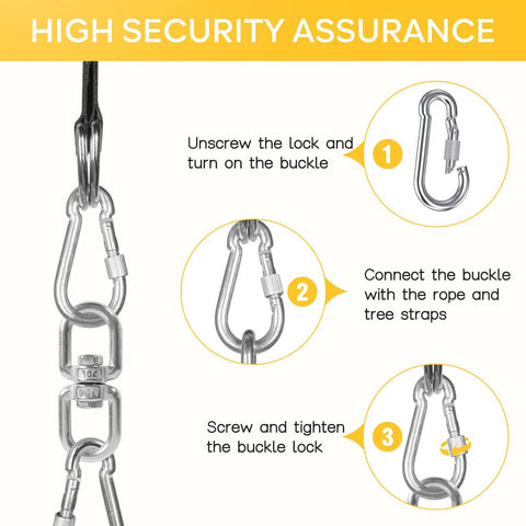 High security assurance instructions for 40 Inch Saucer Swing For Kids And Adults, Heavy Duty 700 Lbs Capacity