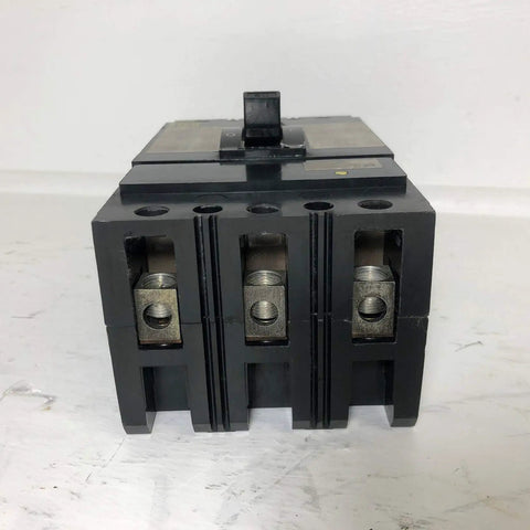 Dead Simple Bolt On 3 Pole 40 Amp 600 Volt Circuit Breaker With Rugged Steel Frame, front view showing connections.