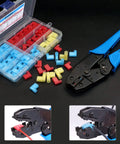 Right Angle Spade Connectors Nylon Flag Spade Female Insulated Terminals For 22 18 18 14 12 10 Gauge Assortment Kit with crimping tool