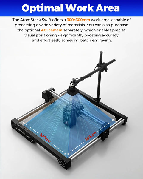 Swift 12W Laser Engraver For Beginners, Class 4 Laser Cutter, 300x300mm Working Area showing engraving capability