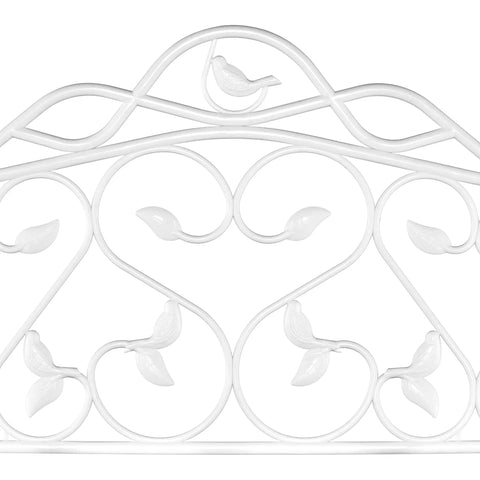 Top view of Decorative Garden Border Edging Kit In PP Plastic With Faux Wrought Iron Leaf And Bird Design 8 Panels No Rust