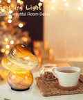 Pacifier Shaped Mushroom Lamp With Stepless Dimmable Glass Bedside Table Lamp on cozy table, warm ambient glow
