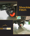Beefy Heavy Duty Shackle Hitch For 2 Inch Receivers With 15 Ton Break Strength, 5/8 Inch Screw Pin Included, 3/4 Inch D Ring Shackle on vehicle