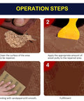 Operation steps for Deep Black Wood Filler And Putty 9.87oz For Furniture Repair Kit Pro Grade Quick Drying Sandable And Paintable Fixes Cracks And Holes In Ebony Cabinets Dark Espresso Furniture And Black Wood Floors.