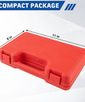 Jiimee fuel pressure tester kit case, red plastic, 11 x 8 x 3 in, automotive tool storage