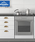 Kitchen with cabinets featuring 12 Pack Cup Pulls And Dresser Pulls In Brass Bronze Finish For Cabinets And Furniture, 3 Inch Hole Centers.