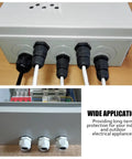 12 Pack Nylon Cable Glands 1/2 Inch NPT Black Strain Relief Connectors For 6-12mm Cables IP68 Waterproof, installed in junction box