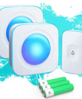 Wireless Doorbell System For Home with Battery Operated Receiver, 1200 Feet Range, featuring two receivers and a touch button