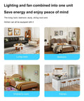 Various rooms featuring 40W Small Ceiling Fan with Lights, Remote, 3 Color Temps, 520mm White for efficient cooling and lighting.