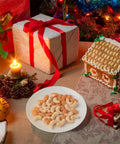 Festive decor setup with Set Of 100 Realistic Fake Almond And Cashew Nuts For Home Decor And Photography Props on a table