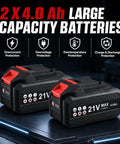 Heavy Duty Brushless Cordless Angle Grinder Kit, 4.5 Inch 3 Speed Cutting Tool With Paddle Switch, 2x 4.0 Ah batteries.