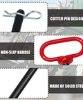 Two Pack Three Eighths Inch By Four Inch Trailer Hitch Pin With Rubber Coated Handle, Solid Steel Pin Features