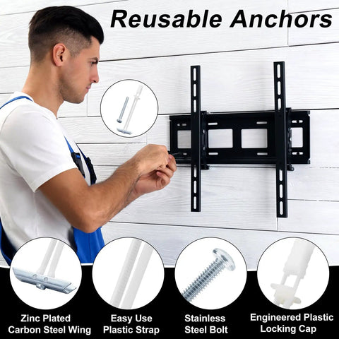 14 Piece Set Of Heavy Duty Drywall Anchors With Screw In Hollow Wall Plugs And Included 1/4 20 Threaded Metal Bolts For Dead Nuts Tight Hold And No Sweat Setup On Half Inch Drywall Or Concrete Block Surfaces