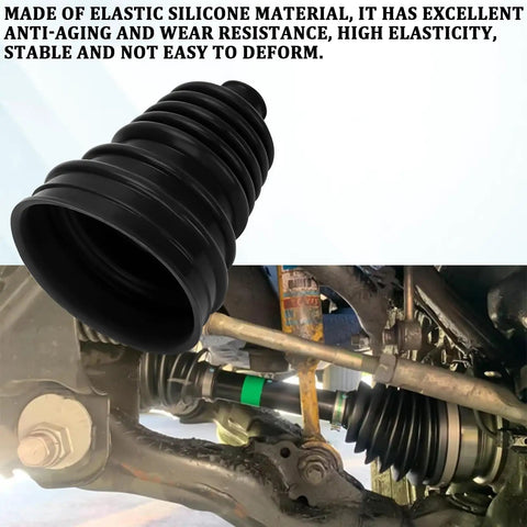 Universal CV Boot Repair Kit For 19mm To 24mm Shafts Soft Silicone CV Boot installed on Toyota Camry front axle.