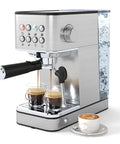 20 Bar Espresso Machine With Milk Frother Compact Stainless Steel Coffee Maker 57 Ounce Removable Water Tank Hot Water Function Easy Frothing For Lattes Cappuccinos Espresso And Cold Brew