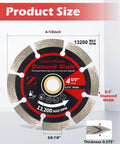 Heavy Duty Diamond Crack Chaser Blade For Concrete Repair Work Built Tough To Chew Through Pavement On Any Standard 4 5 Inch Angle Grinder Featuring A Secure 7 8 Inch Arbor And A Razor Sharp Cut showing dimensions of 4-1/2 inch blade.