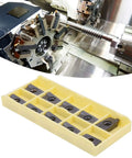 Beefy Carbide Turning Inserts For CNC Lathes, 10 Pack Model APMT1605PEER XM LF6018 displayed with CNC machine