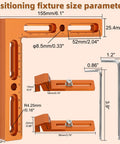 Precision CNC Quick Change Side Clamping Vise Designed For Seamless Workpiece Positioning With Smooth Fifteen Second Swaps and size measurement details.