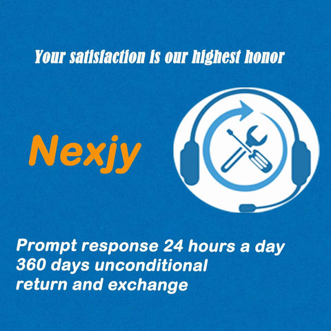 Service icon with text stating satisfaction guarantee, prompt response, and return policy.