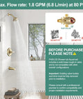 Dope Matte Black Shower System With Tub Spout And Valve Included, 5 Setting Shower Head, Diverter, And Wall Mounted Multi Function Tub And Shower Combo, Solid Brass Body, ASME Certified, valve compatibility notice