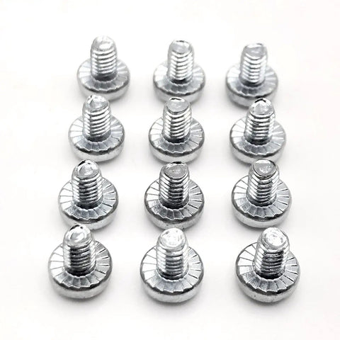 Rock Solid Self Tapping Screws Compatible With Ikea Part 117327 To Keep Bed Frame Cross Braces Locked In Premium Zinc Hardware With Serrated Self Locking Heads For No Fuss Fixes - Pack of 12 zinc screws.