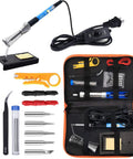 Legit 60W Soldering Iron Kit With Five Durable Replaceable Tips And Reliable Temp Control Dial For Snappy Circuit Fixes and Serious Hand Soldering Projects Today, including tools and portable case.