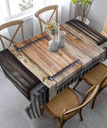 Antique Wooden Door Rectangular Tablecloth 60x84 Inch Outdoor Rustic Brown Barn Farm Timber Table Cover for Kitchen