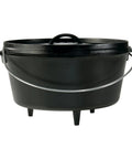 Seasoned 8 Quart Cast Iron Camp Dutch Oven With Lid Dual Handles Heavy Duty Camping Cookware with flanged lid and legs