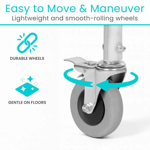 Real Deal Rolling Shower Chair With Slick Glide Casters Doubles As Raised Toilet Riser For Bathroom Mobility Heavy Duty Frame And Zero Stress Assembly