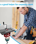 Top Shelf Manual Router Lift Kit With Smooth Glide Aluminum Insert Plate For Router Tables Solid Base Upgrade in use