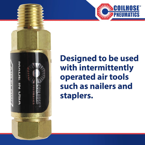 Pre Set In Line Pressure Regulator For Air Tools 90 Psi One Quarter Inch NPT Brass Body with Coilhouse branding