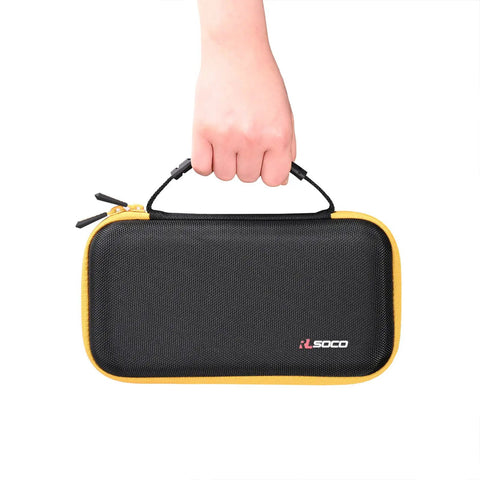 Rugged Hard Case For FLIR TG165-X TG267 TG268 TG298 TG297 TG275 Thermal Imaging Cameras with yellow trim, hand-held view.