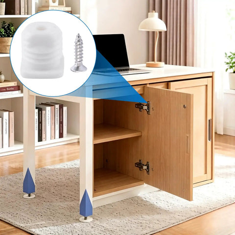 Installed White Cabinet Hinge Repair Kit With Plastic Expansion Dowels And Screws for quick fix of loose doors and nightstands