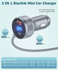 Premium 3 In 1 Car Power Hub Delivering Sweet 63W Dc Juice Alongside Blazing Pd Usb C And Qc3 Usb A Ports Built Rock Solid, featuring USB outputs.
