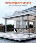 Modern house outdoor deck with Level Drilled Cable Railing Post 36 Inch Black Stainless Steel 4 Pack for safety.