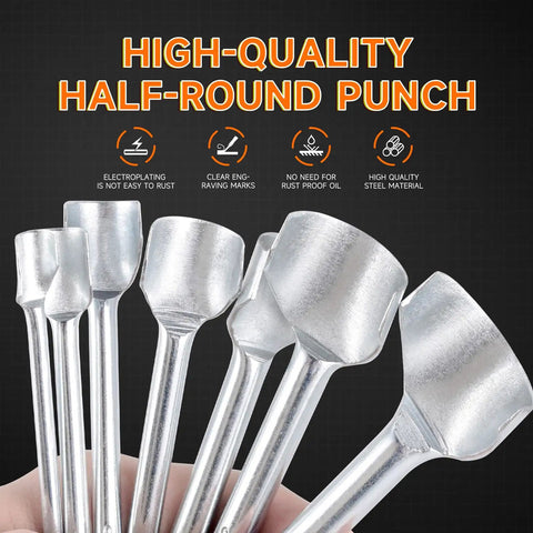 15 Piece Leather Corner Punch Set With Half Round And End Punches 10 To 40mm Pro Grade Alloy Steel Leather Craft Kit on display