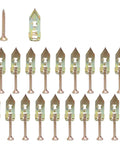 200 Piece Self Drilling Drywall Anchors And Screws Kit With Quick Install No Drill Or Holes In Wall For Picture Hangers Shelves Cabinets And DIY Furniture Fixes Easy Peasy, gold metal anchors with screws