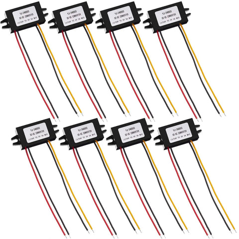 12V To 5V Buck Converter USB Module Three Pack For Car Use Converts DC To 5V Up To 3A 15W High Efficiency 96 Percent Wire Interface