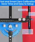 Top Shelf Table Saw Miter Gauge With Dead On Micro Adjustable Flip Stop, Extended Track Fence, Quick Angle Lock, Killer Precision For Woodworking Crosscuts And Joinery, showing zero calibration setup.