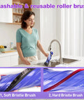 Woman washing Quick Release Vacuum Head Replacement For V7 V8 V10 V11 V15 Cordless Vacuum with roller brush in sink