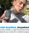 Person holding Respiratory Trainer For Lungs With Adjustable Breathing Resistance, Portable Silicone Lung Exerciser for athletes.