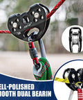 Beefy Heavy Duty Zip Line Pulley 8 To 13mm Climbing Pulley With Durable Aluminum And Stainless Steel Bearings Double Tandem Speed