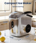 Crunchy Nugget Ice Maker For Countertop With Auto Cleaning 35 Lbs Per Day Portable Sonic Ice Machine on kitchen counter top.
