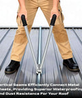 Two In One Hand Seamer Sheet Metal Tool For Standing Seam Roofing in use on metal roof panel