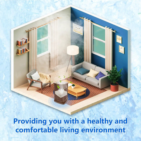 Living room with a humidifier using 1043 Super Humidifier Wick Filter Replacement For Aircare Bemis Essick Pack Of 2